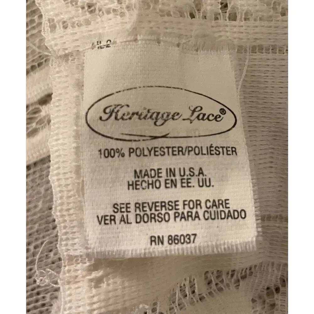 (QTY 4) Heritage Lace USA Polyester Heirloom Sheer Window Panels Ecru 60” x 54”